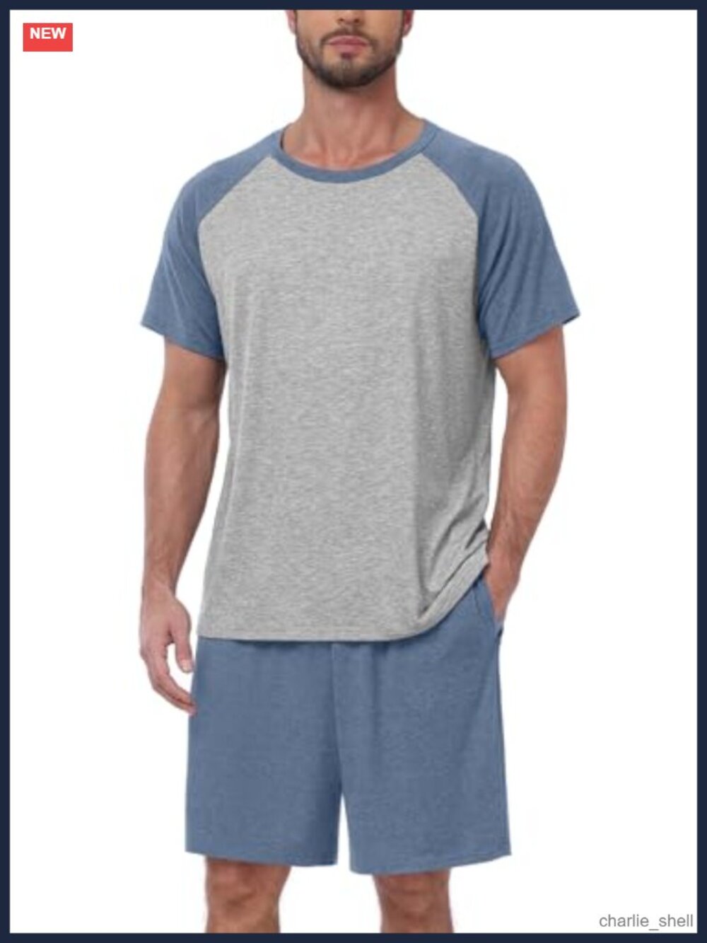 Men's Pajama Set Soft Stretch Sleepwear Lounge Set with Pockets